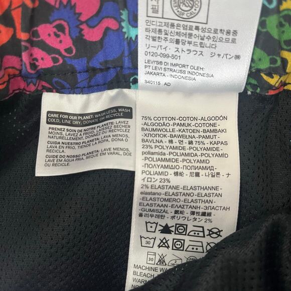 Grateful Dead x Levi’s Rainbow Dancing Bears Shorts Men’s M Belted Psychedelic - Picture 6 of 9